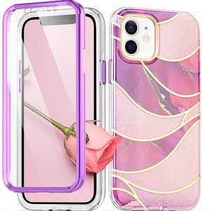 Rose Gold/Purple Iphone 12/12 pro Case